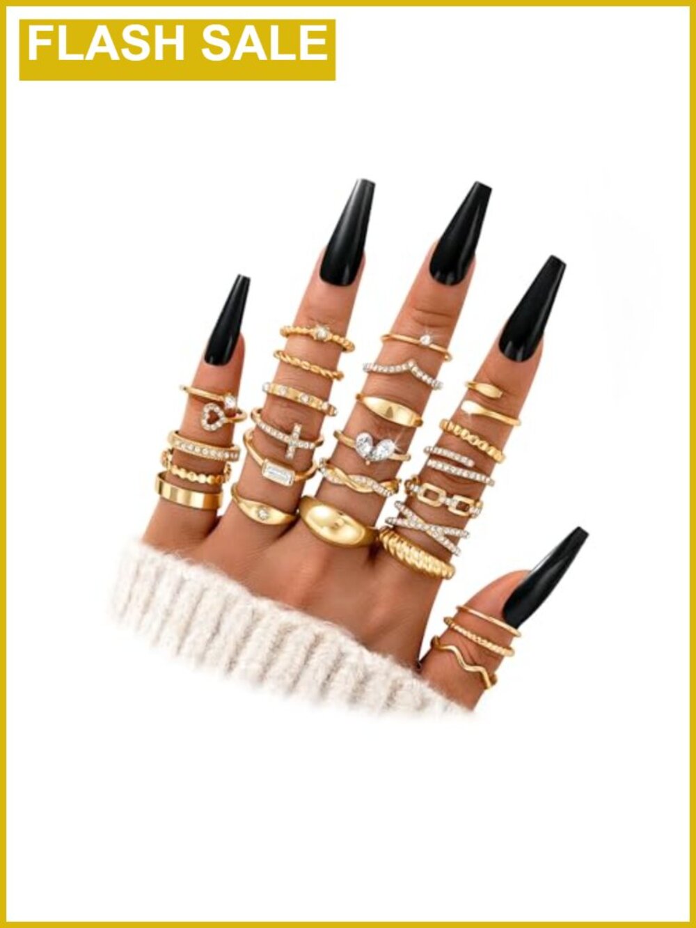 Gold Stackable Rings Set for Women, 25 PCS Simple Twist Finger Ring